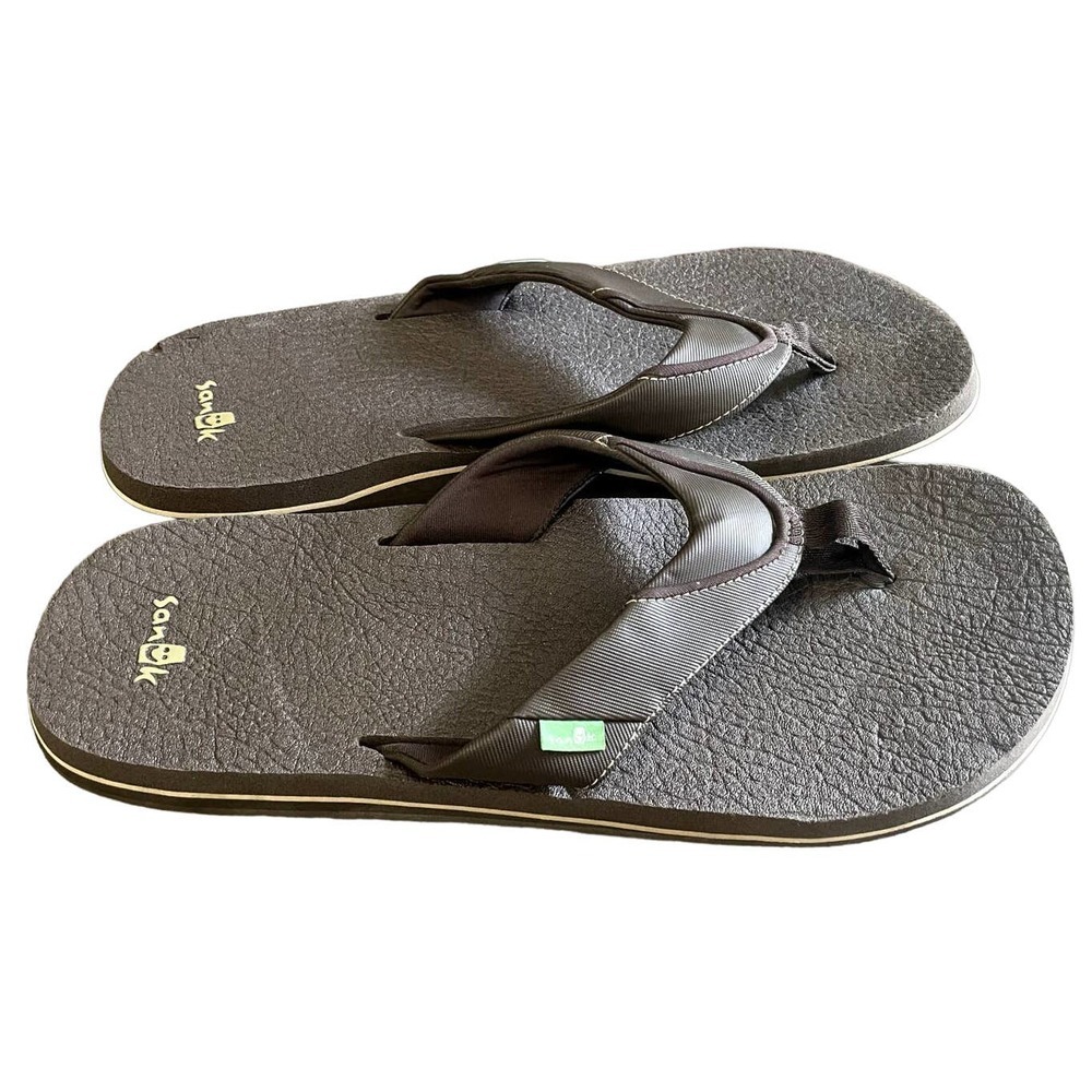 Sanuk Beer Cozy Flip Flop SMS2839 Brown Men's Size 13